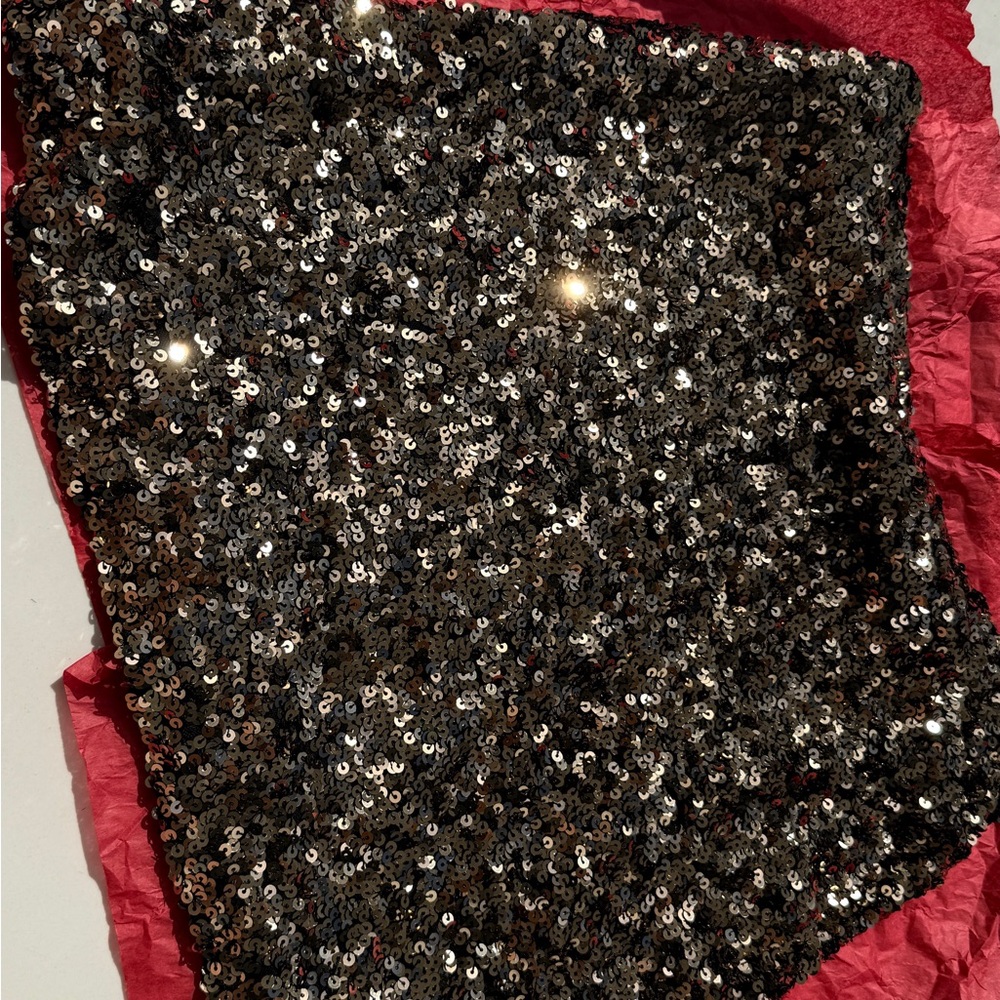 Zara Gold and Black Sequin Top